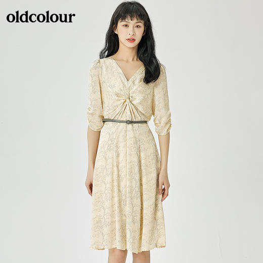 oldcolour2022夏季新品简约通勤连衣裙O25102273 商品图5