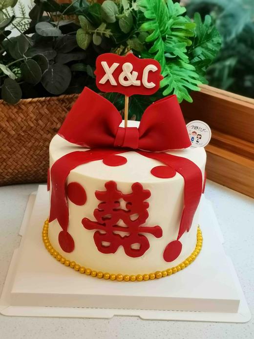 翻糖蝴蝶结喜奶油蛋糕 下单前请仔细阅读商品详情 商品图0