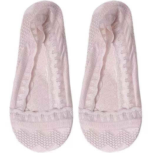 【透气冰丝船袜5双】夏天薄款蕾丝浅口防滑棉袜 隐形硅胶单鞋蕾丝不磨脚短袜 商品图4