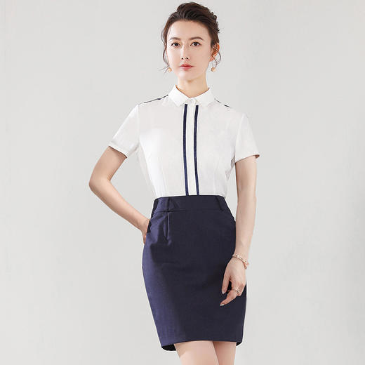 夏季白色短袖职业衬衫新款时尚女士衬衣工作服休闲韩版上衣OL 商品图3