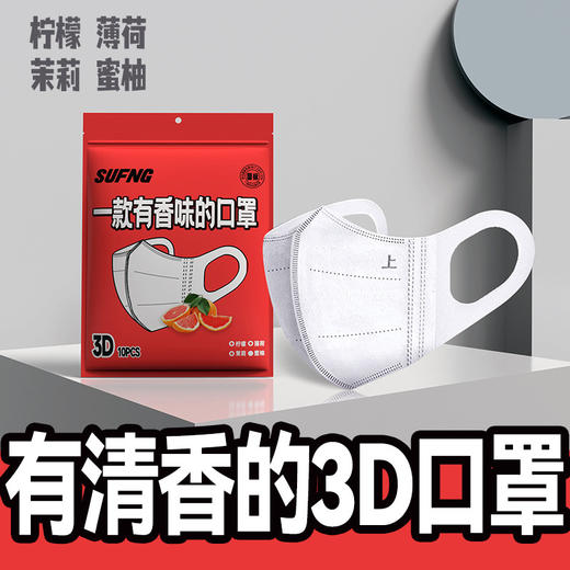 【3D立体 修脸显瘦】香味口罩一次性三层防护透气成人高颜值白色口罩网红同款潮 商品图4