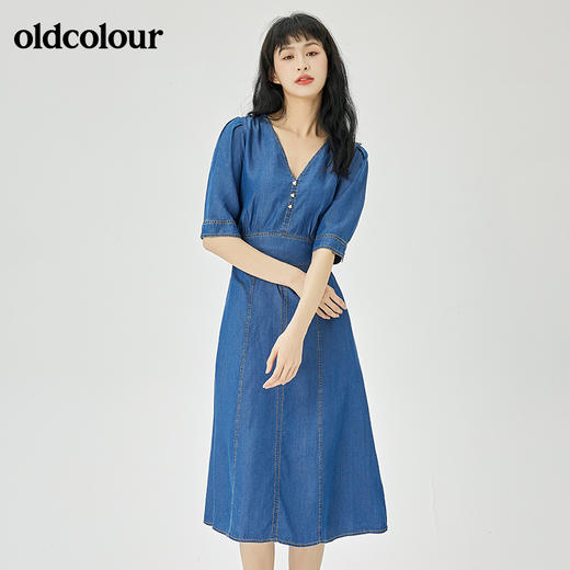 oldcolour2022夏季新品休闲通勤牛仔连衣裙O24107403 商品图3