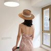 【好看到爆！ins网红草帽】ins网红草帽 女夏天复古英伦平顶礼帽 韩版小清新沙滩防晒遮阳帽潮流-QQ 商品缩略图1