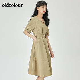 oldcolour夏季新品简约设计感收腰显瘦时尚通勤连衣裙O23101355