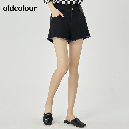 oldcolour夏季新品通勤时尚百搭牛仔短裤女O23111330 商品图0