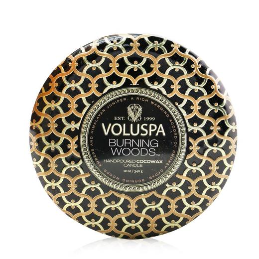 VOLUSPA - 三烛芯装饰罐香薰蜡烛 - 燃烧的木头 商品图2