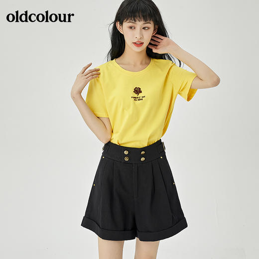oldcolour夏季新品休闲简约牛仔短裤女O25071537 商品图2