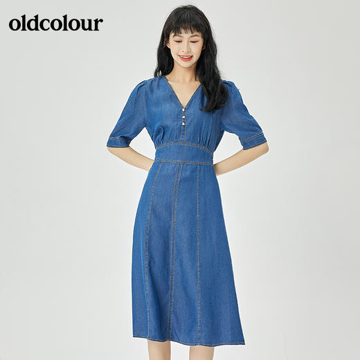 oldcolour2022夏季新品休闲通勤牛仔连衣裙O24107403 商品图1