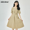 oldcolour夏季新品简约设计感收腰显瘦时尚通勤连衣裙O23101355 商品缩略图3