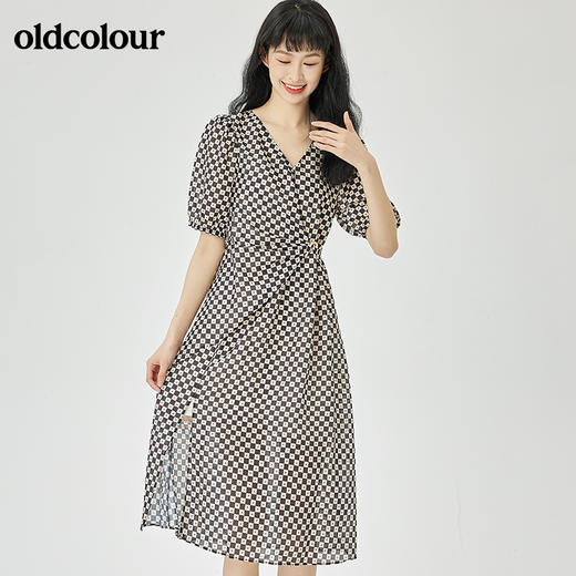 oldcolour2022夏季新品通勤气质碎花连衣裙O23101304 商品图1