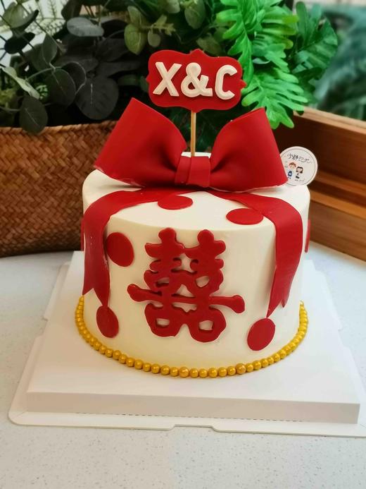 翻糖蝴蝶结喜奶油蛋糕 下单前请仔细阅读商品详情 商品图1
