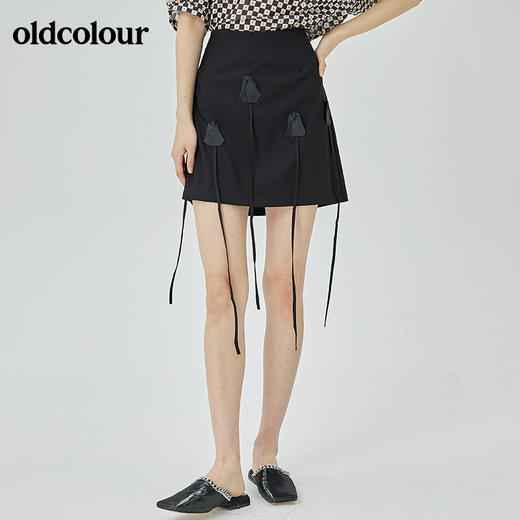 oldcolour夏季新品纯色设计感短裙女O23061365 商品图5