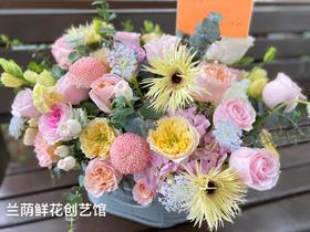 粉色系玫瑰混搭花篮  / 送花到家 / 小寨花店