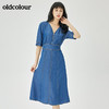 oldcolour2022夏季新品休闲通勤牛仔连衣裙O24107403 商品缩略图0