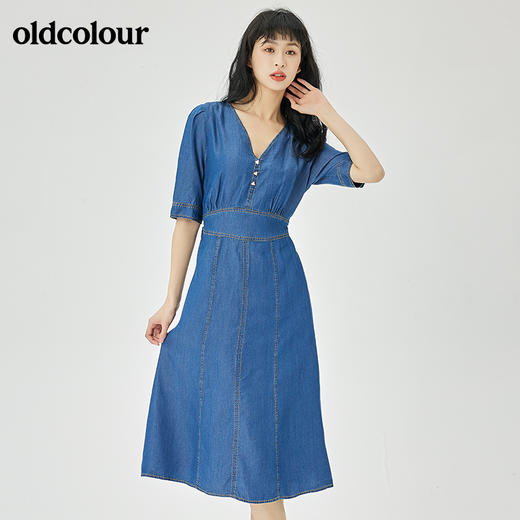 oldcolour2022夏季新品休闲通勤牛仔连衣裙O24107403 商品图0