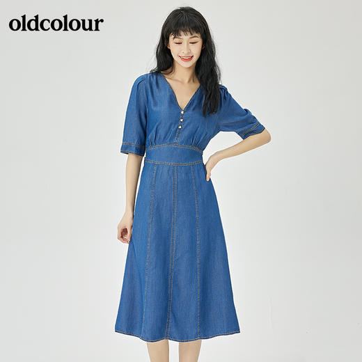 oldcolour2022夏季新品休闲通勤牛仔连衣裙O24107403 商品图4