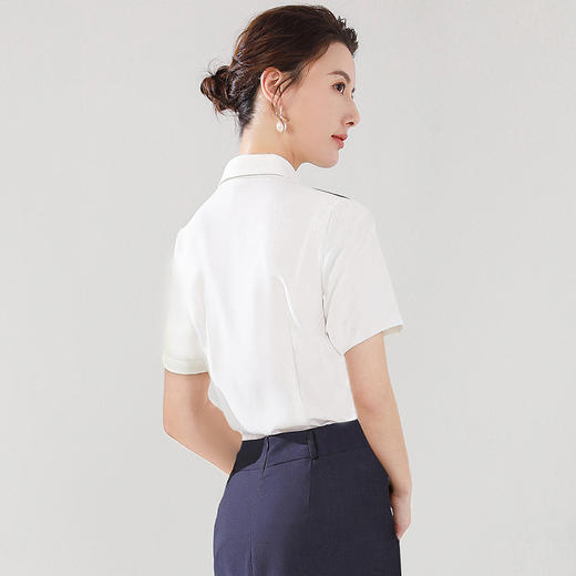 夏季白色短袖职业衬衫新款时尚女士衬衣工作服休闲韩版上衣OL 商品图4