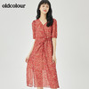oldcolour2022夏季新品通勤气质碎花连衣裙O23101304 商品缩略图3