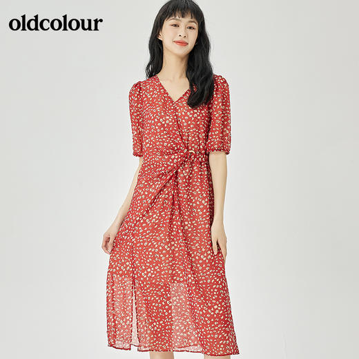 oldcolour2022夏季新品通勤气质碎花连衣裙O23101304 商品图3