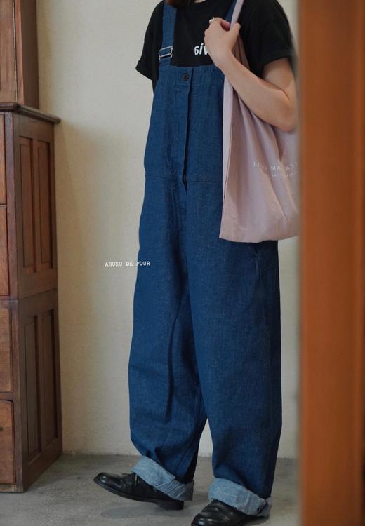 ORDINARY FITS 蓝色/蓝黑深色牛仔背带休闲裤 商品图12