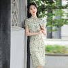 改良版复古优雅年轻款镂空中国风印花旗袍连衣裙 YSD05119 商品缩略图2