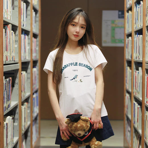 海棠季·限量版刺绣组合图文短袖T恤 商品图5