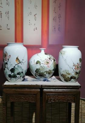徐建明：釉中彩和为贵三件套