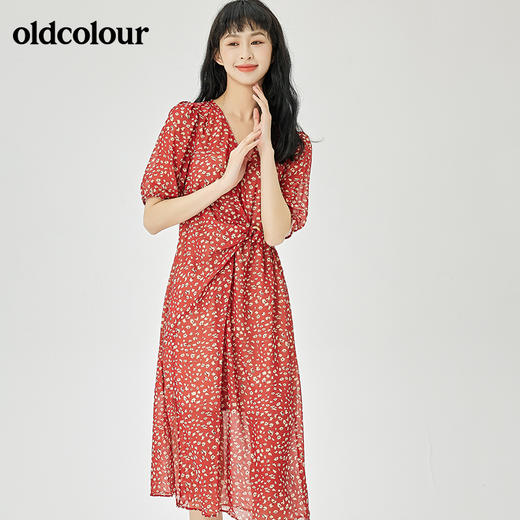 oldcolour2022夏季新品通勤气质碎花连衣裙O23101304 商品图5
