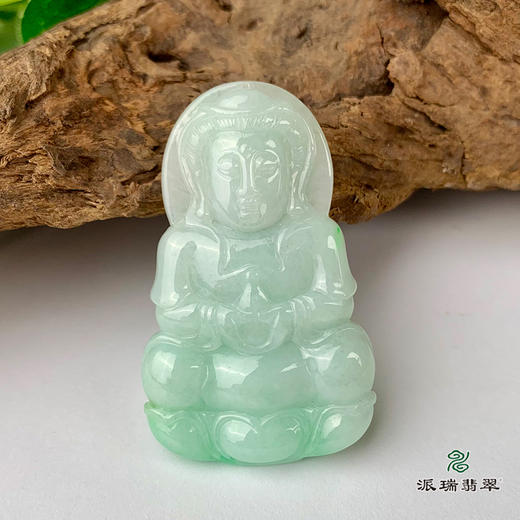 派瑞翡翠 翡翠观音 糯种 飘绿花 商品图0
