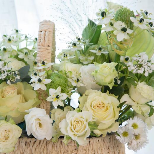 【清新风格】白绿色混搭小花篮 商品图1