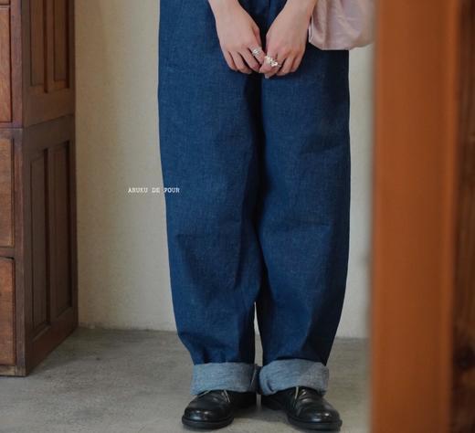 ORDINARY FITS 蓝色/蓝黑深色牛仔背带休闲裤 商品图10