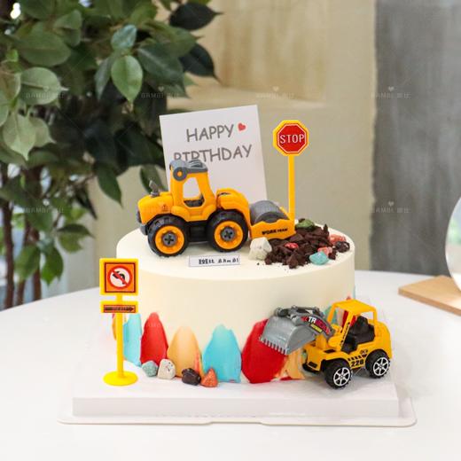 挖掘机工程车彩色蛋糕 商品图0