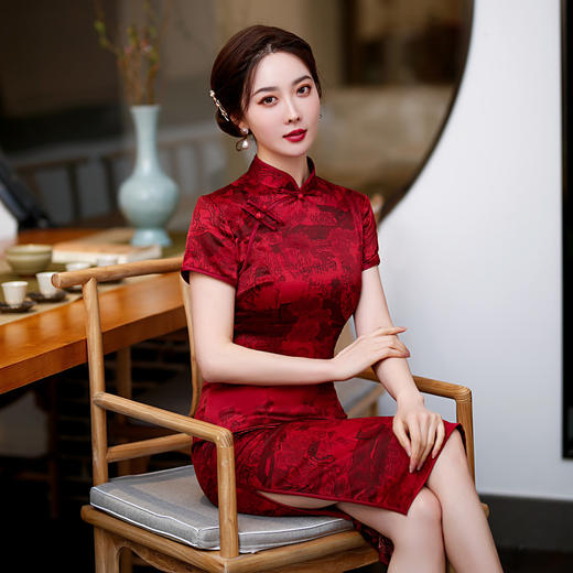 ZAYS-82253礼服旗袍日常修身复古时尚旗袍 商品图0