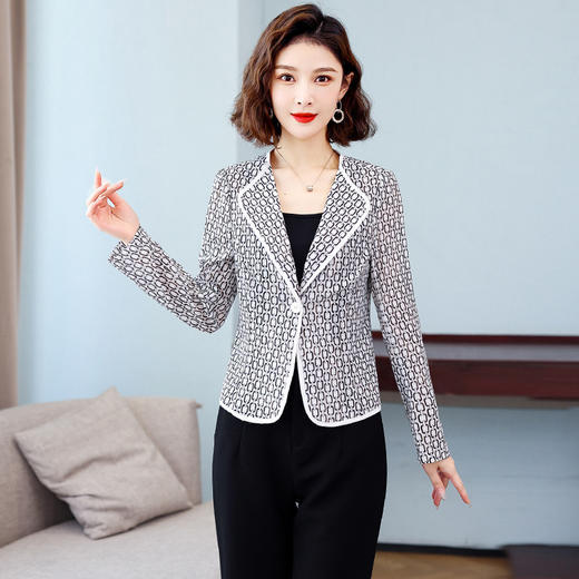 HRFS-WC22059新款时尚气质休闲百搭蕾丝小西装外套 商品图2