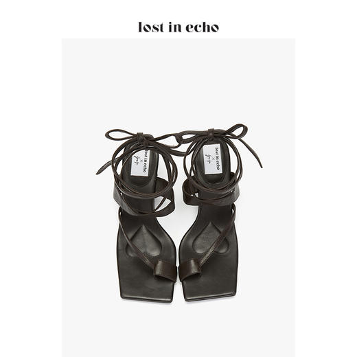 lost in echo * YOEYYOU 设计师女鞋 分趾绑带方头凉鞋 白色通勤高跟鞋女 商品图4