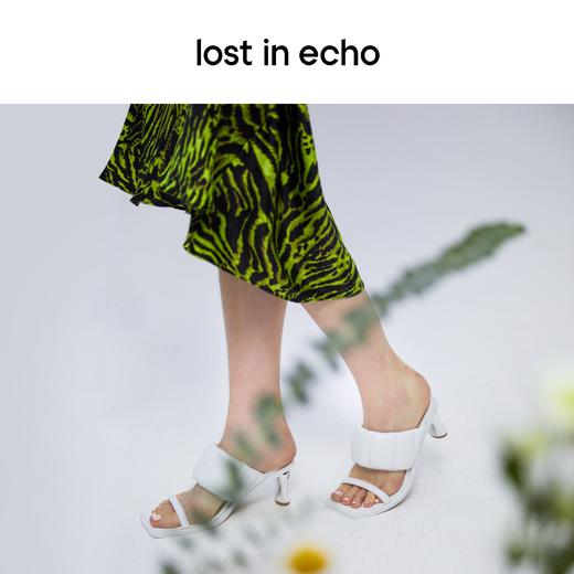 lost in echo 设计师女鞋 双条带填充金属跟穆勒鞋 商品图0