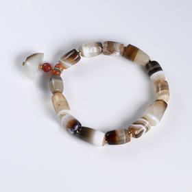 西亚高古缠丝玛瑙元宝手串