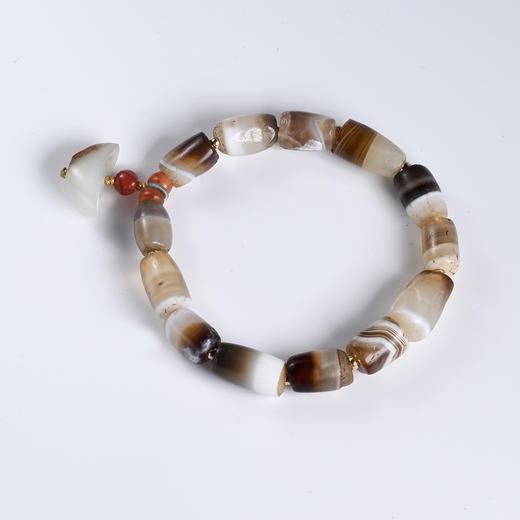 西亚高古缠丝玛瑙元宝手串 商品图0