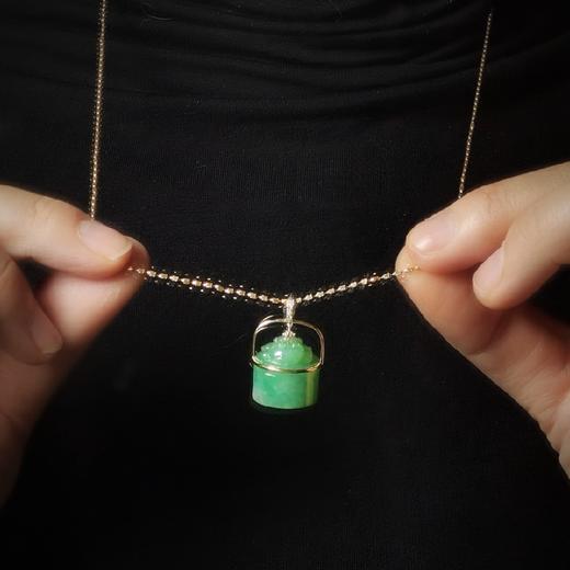 18k金翡翠印纽项坠 商品图9