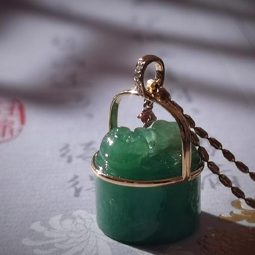 18k金翡翠印纽项坠 商品图14