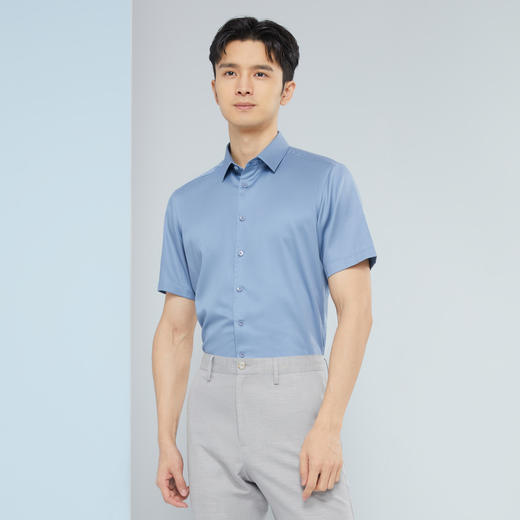 雅戈尔男士长袖衬衫夏季新款商务休闲免烫短袖衬衫男YSDD170476HFY 商品图1