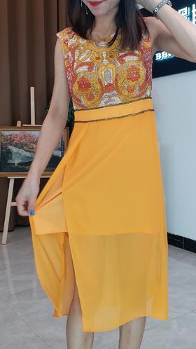 【伯妮斯茵】172S273--黄色连衣裙--王国楚迪宫--《太阳之子--印加》