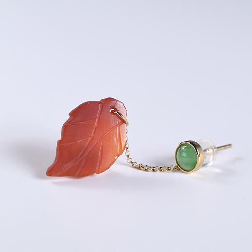 清代红玛瑙“乐业”耳环 商品图2