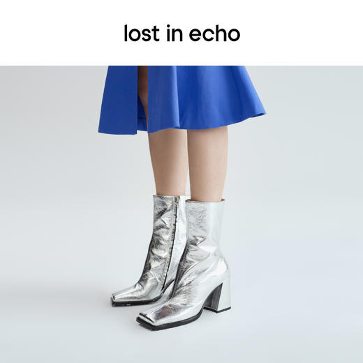 【下架】lost in echo X YOEYYOU 气质方头时尚简约粗跟短靴女士 商品图3