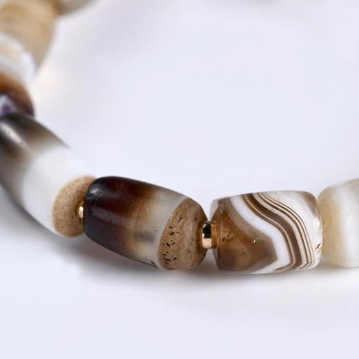 西亚高古缠丝玛瑙元宝手串 商品图1