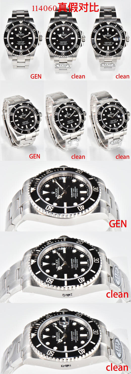 『v厂victory手表』C厂劳力士 116610水鬼➕clean厂出品黑水鬼126610手表CLEAN厂v4新版本圈口，手工打磨立体指针/不用再更换代用指针了➕黑绿/钢色水鬼，沿用AR钢带904进口 商品图11