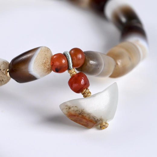 西亚高古缠丝玛瑙元宝手串 商品图6