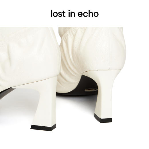 lost in echo x YOEYYOU 原创设计 尖头宽筒褶皱时尚长靴 商品图2
