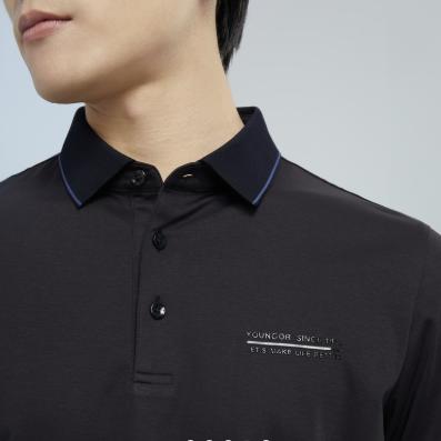 雅戈尔男士夏衬衫领素色短袖T恤YSET570213ACY 商品图4