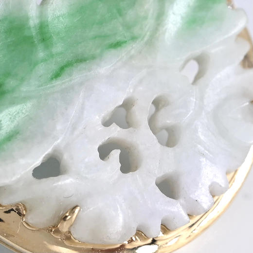 清代翡翠俏色荷花“和和美美”锁骨链 商品图4